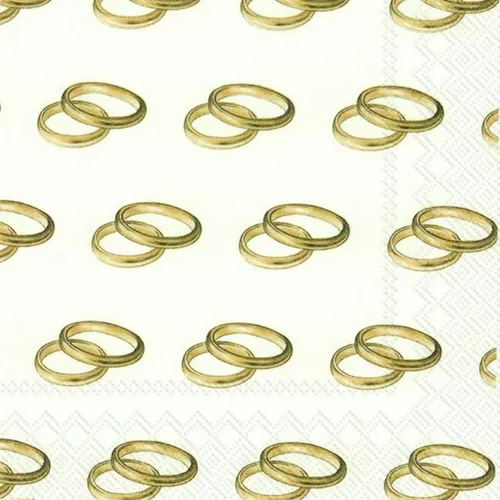 IHR 20 Servietten Hochzeit Trauringe gold 33x33cm Papier Serviette 3lagig