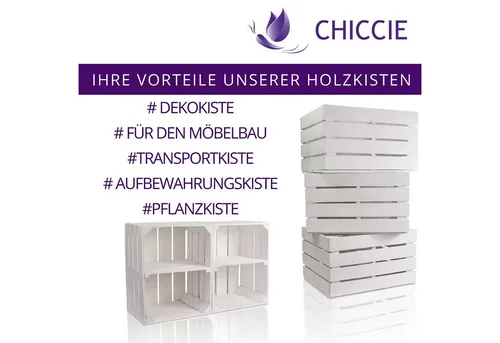 CHICCIE Holzkiste Kurzes Regal Weiß 50x40x30cm in weiß von Chiccie