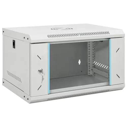 vidaXL 6U Wand Netzwerkschrank - Computer- & Server-Racks, robuster 6U Serverschrank aus kaltgewalztem Stahl, abschließbar für Sicherheit und einfache Wartung durch abnehmbare Seitenteile.