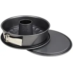 Dr. Oetker Springform Ø 24 cm - Auslaufsichere Kuchenform mit 2 Böden - Springformen: Runde Backform mit Flach- und Rohrboden, hitzebeständig bis 230°C und keramisch verstärkter Antihaftbeschichtung für einfache Reinigung. Made in Germany mit 5 Jahren Garantie.