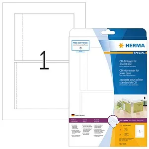 HERMA CD-Einleger 5036 weiß, 25 Blatt