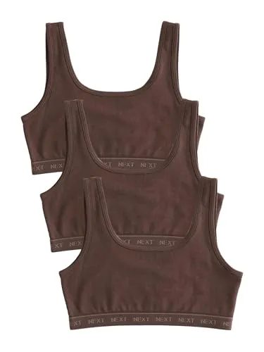 NEXT Mädchen Standard Kurz-Top mit U-Boot-Ausschnitt Braun 158-164