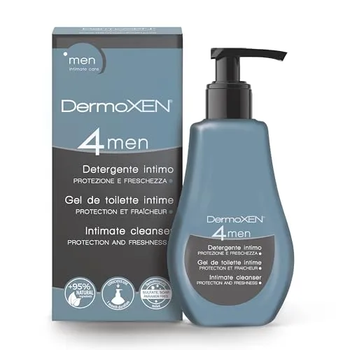 Dermoxen 4 Men Intimpflege für Männer - 125ml - Intim Waschlotion mit antibakterieller Wirkung, ideal für tägliche Pflege und Schutz vor Körpergeruch. Dermatologisch getestet und allergenfrei für hohe Hautverträglichkeit.