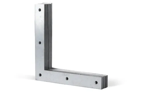 Alberts 10x Eckwinkel Flachverbinder 200x200x30mm - Winkel & Holzverbinder, stabile Stahlkonstruktion mit 5 Löchern für einfache Montage, ideal für Möbelprojekte und Konstruktionen.