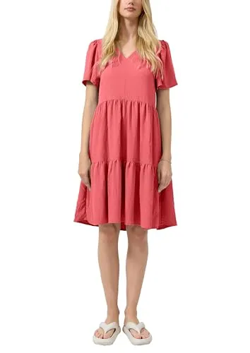 QS Maxikleid Kleid 36 in Rot - Elegantes Maxikleid in Größe 36, gefertigt aus einer bequemen Viskose-Mischung für hohen Tragekomfort und stilvolle Auftritte.