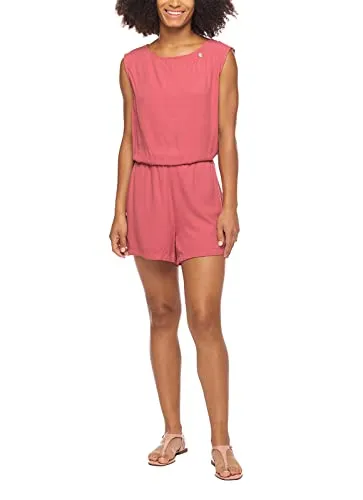 Ragwear ZELLA Damen Frauen Jumpsuit kurz,Overall,kurz,kurzarm,lässig,Rückenausschnitt,Regular Fit,Rose (4041),S