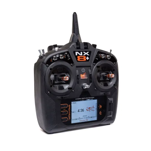 Spektrum NX8+ 20-Channel DSMX Transmitter - 20 Kanäle, AS3X+ Forward Programming, benutzerdefinierter 3,2-Zoll-Bildschirm und WLAN-Konnektivität für einfache Updates