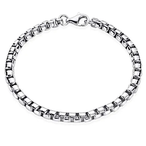 Materia Venezianerkette Silber 925 Herren Armband 5mm massiv SA-92-23 cm