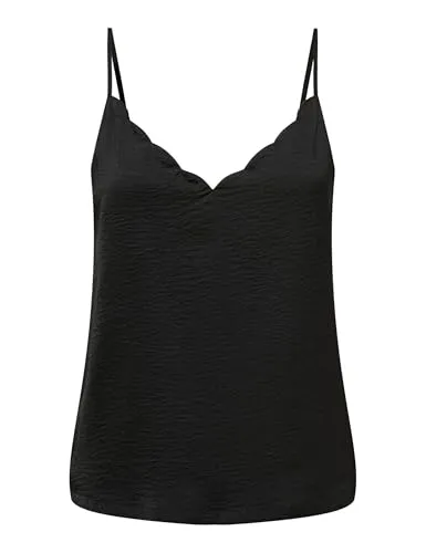 ONLY Blusentop - Gerade schwarz 36 - Stylisches Blusentop aus 51% recyceltem Polyester, ideal für nachhaltige Mode-Liebhaber, Größe 36, Farbe Schwarz.