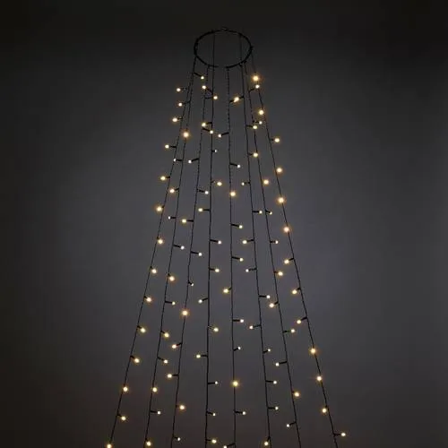 Konstsmide 6394-820 LED Weihnachtsbaum Mantel Lichterkette - Weihnachtsbeleuchtung mit 240 warmweißen LED-Lichtern, ideal für draußen. Der 2,4m lange Ring sorgt für festliche Atmosphäre und ist energieeffizient (EEK G) mit Schutzart IP44.