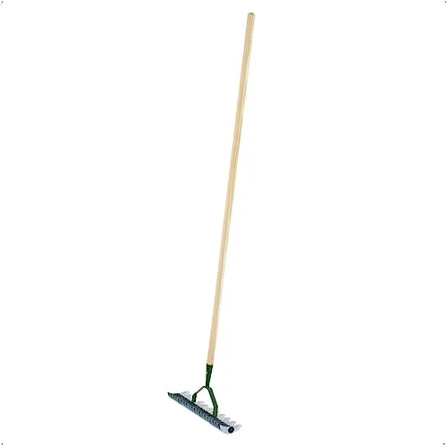 Vertikutierrechen 35 cm mit Holzstiel