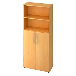 Hammerbacher Kombischrank B-Serie buche - Büroschränke mit 5 Ordnerhöhen, 3 höhenverstellbaren Fachböden und strapazierfähiger Beschichtung für optimale Langlebigkeit. Ideal für die ordentliche Aufbewahrung im Büro.