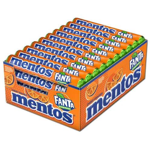Mentos Fanta Orange Rolle, Kaubonbon, Dragee, 40 Stück 12,49€/1kg
