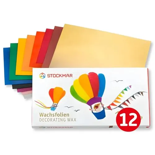 Wachsfolie 20x10cm 12er sortiert Stockmar Liefermenge = 1