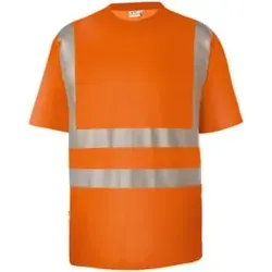 Warnschutz T-Shirt REFLECTIQ PSA 2 in warnorange Größe M - Warnschutzshirt mit segmentierten Reflexstreifen für optimale Sichtbarkeit und UV-Schutzfaktor 50+, ideal für sicheres Arbeiten im Freien.