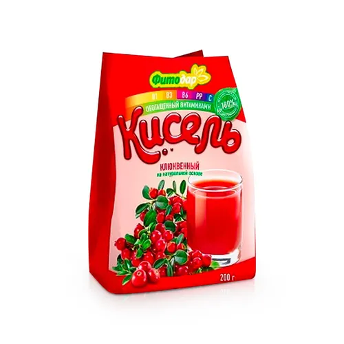 Dessertpulver mit Moosbeerengeschmack, FitoDar, 200 g - Кисель клюквенный