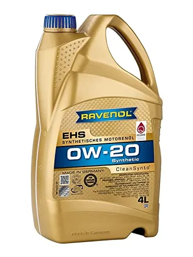 RAVENOL EHS SAE 0W-20 - Hochleistungs-Motorenöl - Motoröle für PKW mit CleanSynto Technologie, sorgt für optimale Leistung und Schutz, kompatibel mit zahlreichen Spezifikationen und Freigaben.