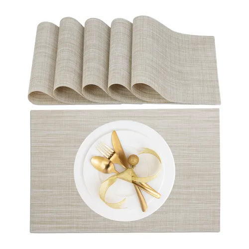 Tischsets Beige von Relaxdays