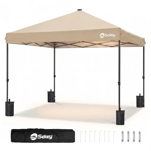 Sekey Faltpavillon 300 x 300 cm mit Solar-LED-Beleuchtung