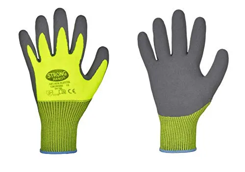 Strong Hand ARBEITSHANDSCHUHE *FLEXTER* GR. 9 - Latex Handchuhe mit hohem Grip, flexibel und ergonomisch für besten Tragekomfort