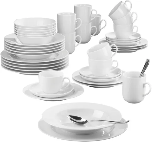 SELTMANN WEIDEN RONDO_LIANE WEIß KOMBISERVICE 42-TLG. - Komplett-Service für 6 Personen, spülmaschinenfest und mikrowellengeeignet – ideal für den Alltag und besondere Anlässe.