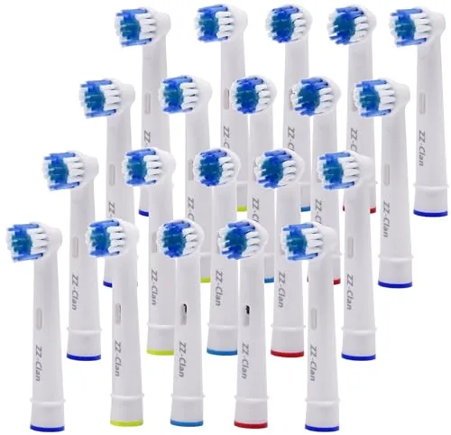 ZZ-Clan Aufsteckbürsten kompatibel mit Oral-B - Ersatzbürsten für elektrische Zahnbürsten, Precision Clean, Vitality & Professional – Aufsätze (20 Bürstenköpfe)