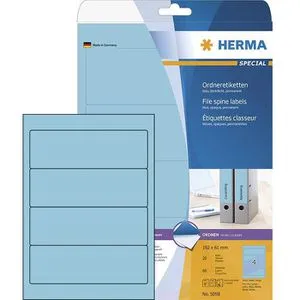 Herma Special 5098 Ordner-Etiketten 61x192 blau, 100 Stück von HERMA