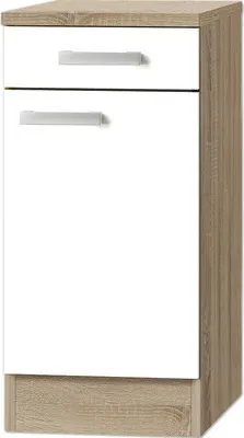Optifit Unterschrank Zamora mit Schublade und Drehtür, 40 x 60 x 84,8 cm, weiß matt