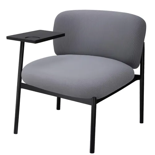 COMHOMA Loungesessel Sessel Relaxsessel Ohrensessel modern, Polsterstuhl mit Metallbeinen, Einzelsofa für Wohnzimmer/Schlafzimmer/Garten, Grau
