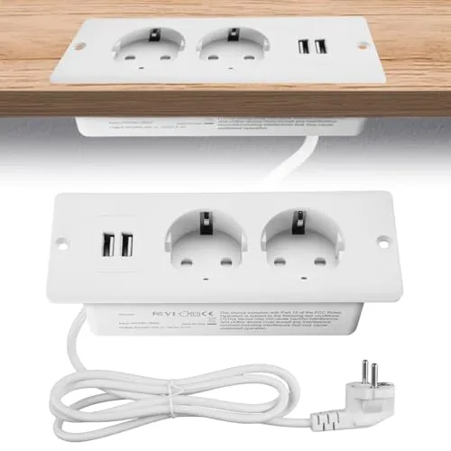 SPORWAY Versenkte Tischplatte Steckdose mit USB