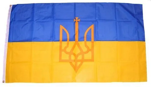Flagge / Fahne Ukraine Wappen Hissflagge 90 x 150 cm