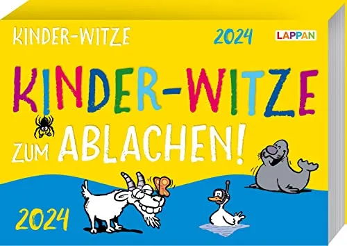 Kinder-Witze zum Ablachen! 2024: Mein Kalender für jeden Tag: Tischkalender mit Kinderwitzen zum Aufstellen oder Aufhängen