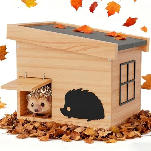 Mihoho Winterfestes Igelhaus aus Holz – Katzen- und wetterfest
