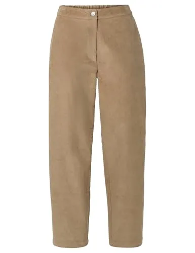 Vaude Damen Najun Cord Hose - Bequeme Cordhose in Beige (Größe M) - Jeans & Freizeithosen - Lässige Cordhose mit weitem Bein, perfekt für Alltag und Reisen, vereint Komfort und urbanen Style.