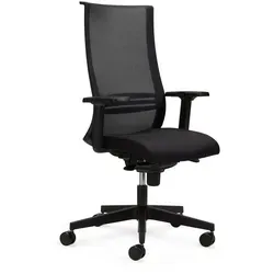 Drehstuhl ALTUM, Schwarz - Komfortabel und Verstellbar - Bürostuhl mit Stoffbezug, höhenverstellbaren Armlehnen und Synchronmechanik für optimalen Sitzkomfort im Home Office oder Büro.
