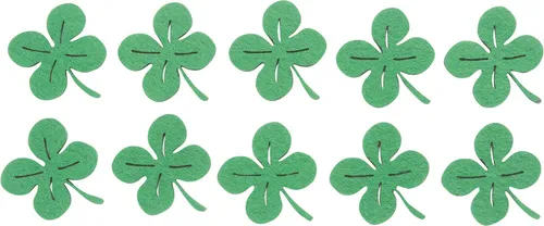 Glorex Filz-Kleeblatt 10 Stück, 3,5 cm, grün