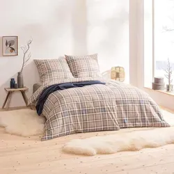 ESTELLA Kuschelflanell Bettwäsche Quirin beige 135x200 cm - Bettwäsche-Set aus 100% Baumwolle, superweicher Flor für kuschelige Wärme und Geborgenheit im Winter. Trocknerfest und pflegeleicht.