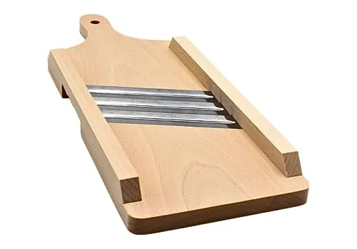 Dekohelden24 Holzbrett/Gurkenhobel/Krauthobel mit integriertem Schneider