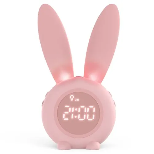 EXTSUD LED Nachtlicht Kinder Lichtwecker Cute Rabbit - Nachtlichter für Kinder mit Snooze-Funktion, bietet sanftes Licht und hilft beim Einschlafen, ideal für ein beruhigendes Kinderzimmer.