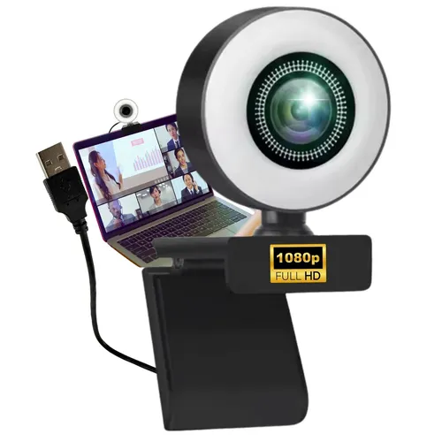 Webcam mit Ringlicht Full HD