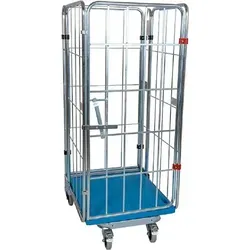 OSWALD Transportwagen Nestbarer Rollbehälter Medium, 500 kg Tragkraft - Platzsparender Rollbehälter Medium, 725 x 820 x 1.660 mm, mit 4-seitiger Nutzhöhe von 1.410 mm. Ideal für Lagerung und Transport, bietet eine Tragkraft von 500 kg und lässt sich leicht stapeln.