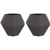 vidaXL Pflanzkübel 2er Set Schwarz 100x100x80 cm aus Stahl - Robustes 2er Set Pflanzkübel aus hochwertigem Stahl für Gärten und Terrassen. Stilvolles, rechteckiges Design sorgt für optimale Platznutzung und langfristige Haltbarkeit.