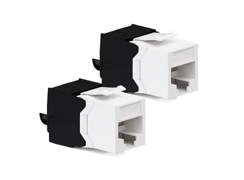 deleyCON deleyCON 2x CAT6a Keystone Jack RJ45 Modul Ungeschirmt RJ45 CAT Netzwerk-Adapter
