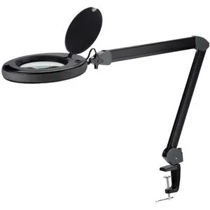 Lumeno Lupenleuchte 8513 LED - Dimmbare Tischleuchte mit 3 Dioptrien - Werkstatt-Lupenleuchte mit 1,75-facher Vergrößerung, 80 LEDs für helles, kaltweißes Licht und 5-stufige Dimmfunktion. Ideal für präzise Arbeiten.