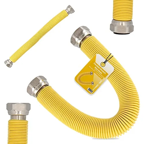 Flexibler Gasschlauch Schlauchrohr 3/4x3/4 IG 300-600mm Propangas Herd Schläuche Propan Butan DN12 Edelstahl PVC Gasanschlussschlauch Gasflaschen Campinggeräte Gaskocher Grill Küche Gasgrillgeräte