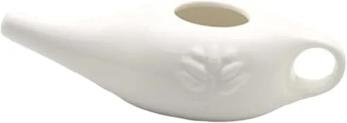 Keramik-Topf, Nasenreinigungstopf, langlebig, auslaufsicher, Ausgießer für Nasenspülung, Nasenwäsche, Männer und Frauen, 250 ml