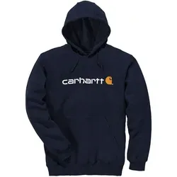 Carhartt Herren Kapuzenpullover mit Logo-Grafik, Marineblau, XL - Bequemer LOOSE FIT Kapuzenpullover aus mittelschwerem Fleece mit praktischen Handwärmetaschen und verstellbarem Hoodie – perfekt für Alltag und Freizeit.