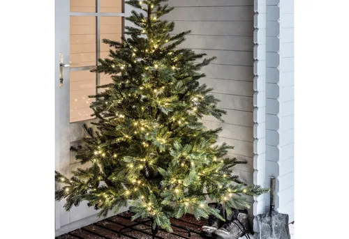 Lights4fun LED-Lichterkette 200er LED Batterie Außenlichterkette warmweiß grünes Kabel