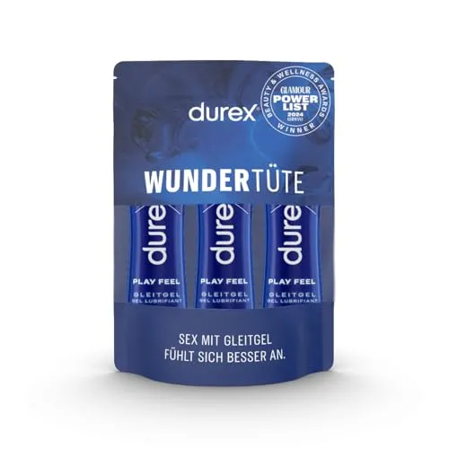Durex Play Feel Gleitgel - pH freundliches Gleitmittel auf Wasserbasis für Frauen, kondomgeeignet, geeignet für vaginalen oder Solo-Sex 150 ml (3 x 50 ml)
