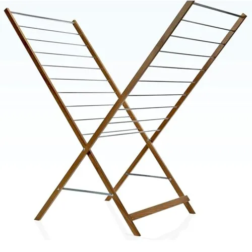 Kitchen Move Wäscheständer 10m Xenia Holz - Stilvoller Wäschetrockner - Wäscheständer aus hochwertigem Holz mit 10m Trockenfläche, ideal für effizientes Trocknen und modernes Design in jedem Zuhause.